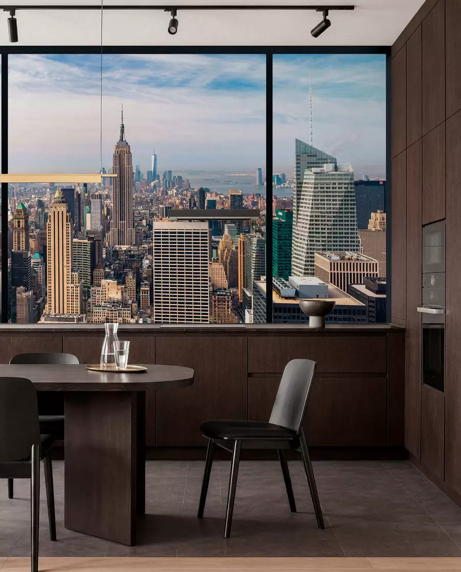 Carta da parati con la vista di città Vista della città 