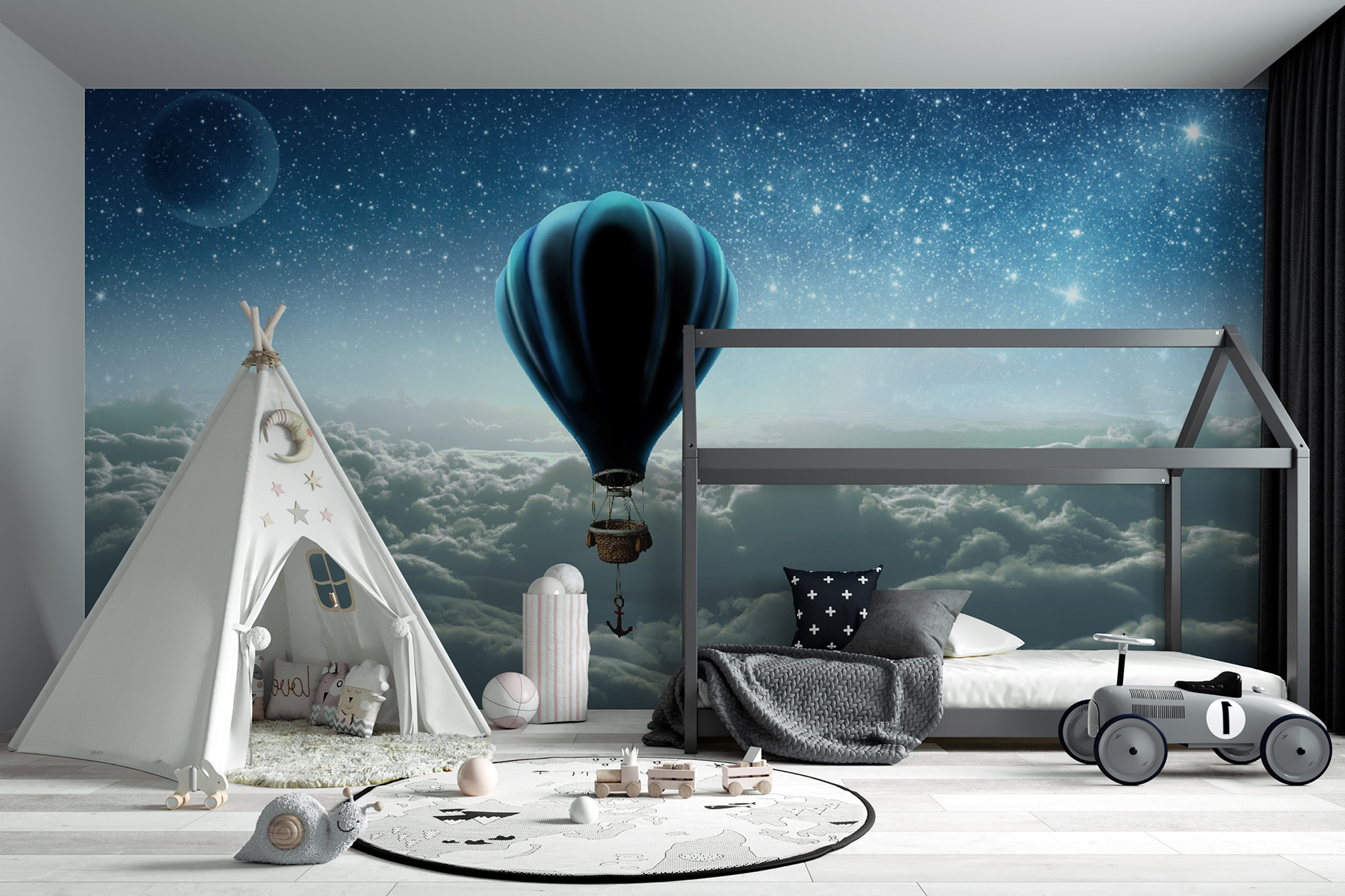 Poen Set Di 10 Decorazioni Da Parete In Feltro Per Cameretta, Mongolfiere, Nuvole E Stelle, Morbide E Colorate, Ideali Per Culla Mobile O Ghirlanda, Regalo Per Neonati E Bambini