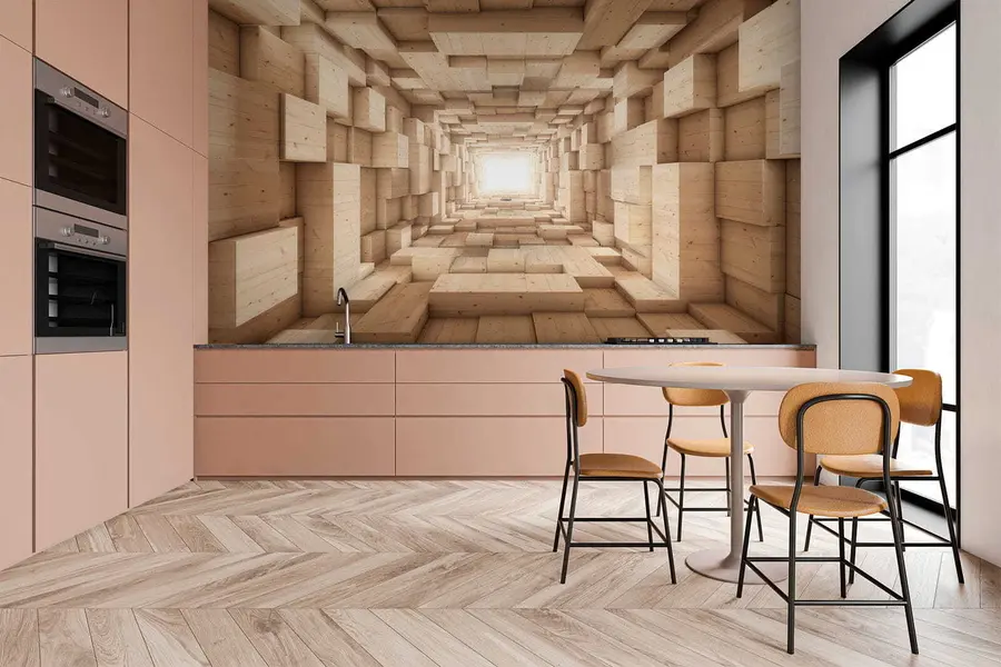 Carta da parati 3D Tunnel cubi 3D n. u77811