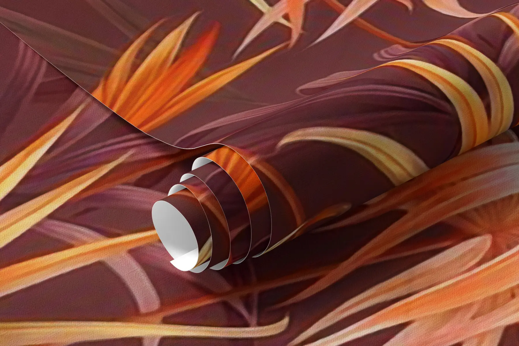 Carta da parati Tropici della Foresta Palme tropicali arancioni n. u58939v1