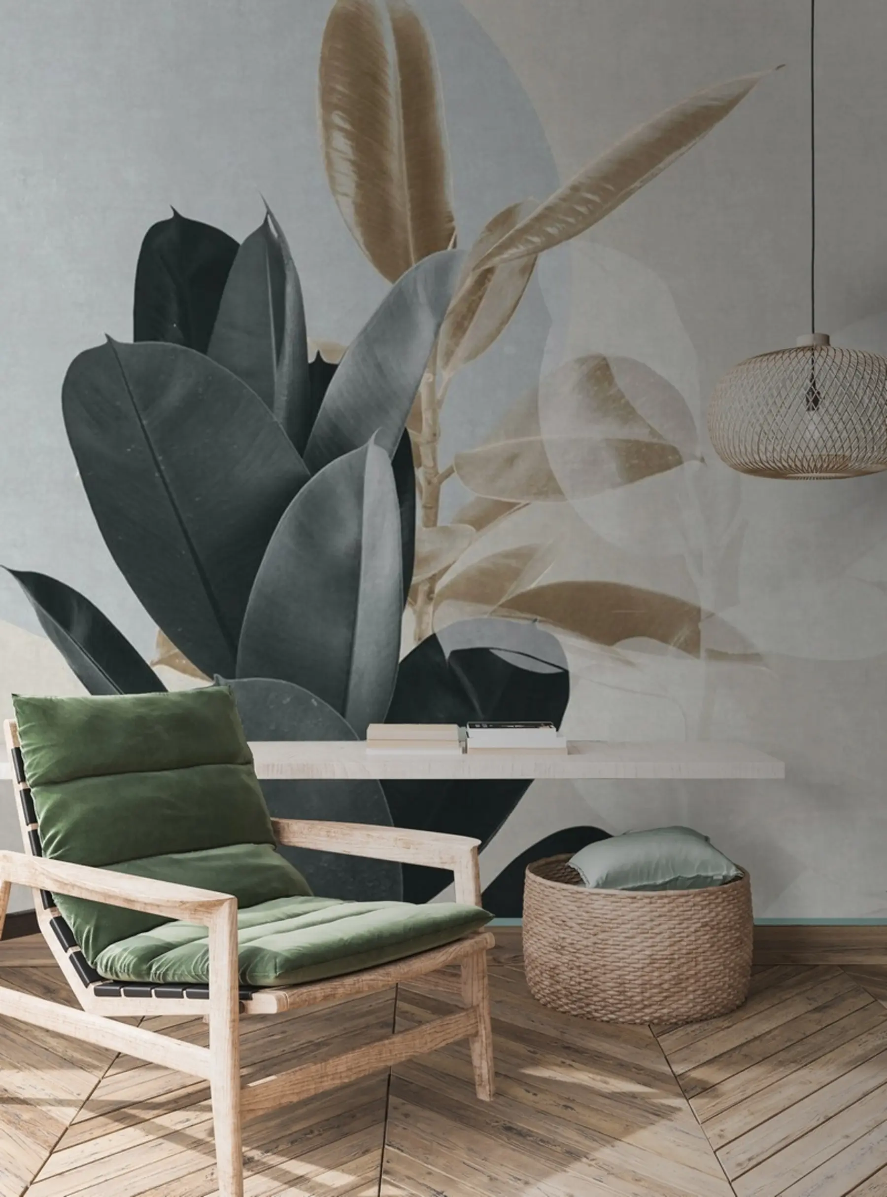 carta da parati Ficus sulla priorità bassa della parete del grunge nr. u71334