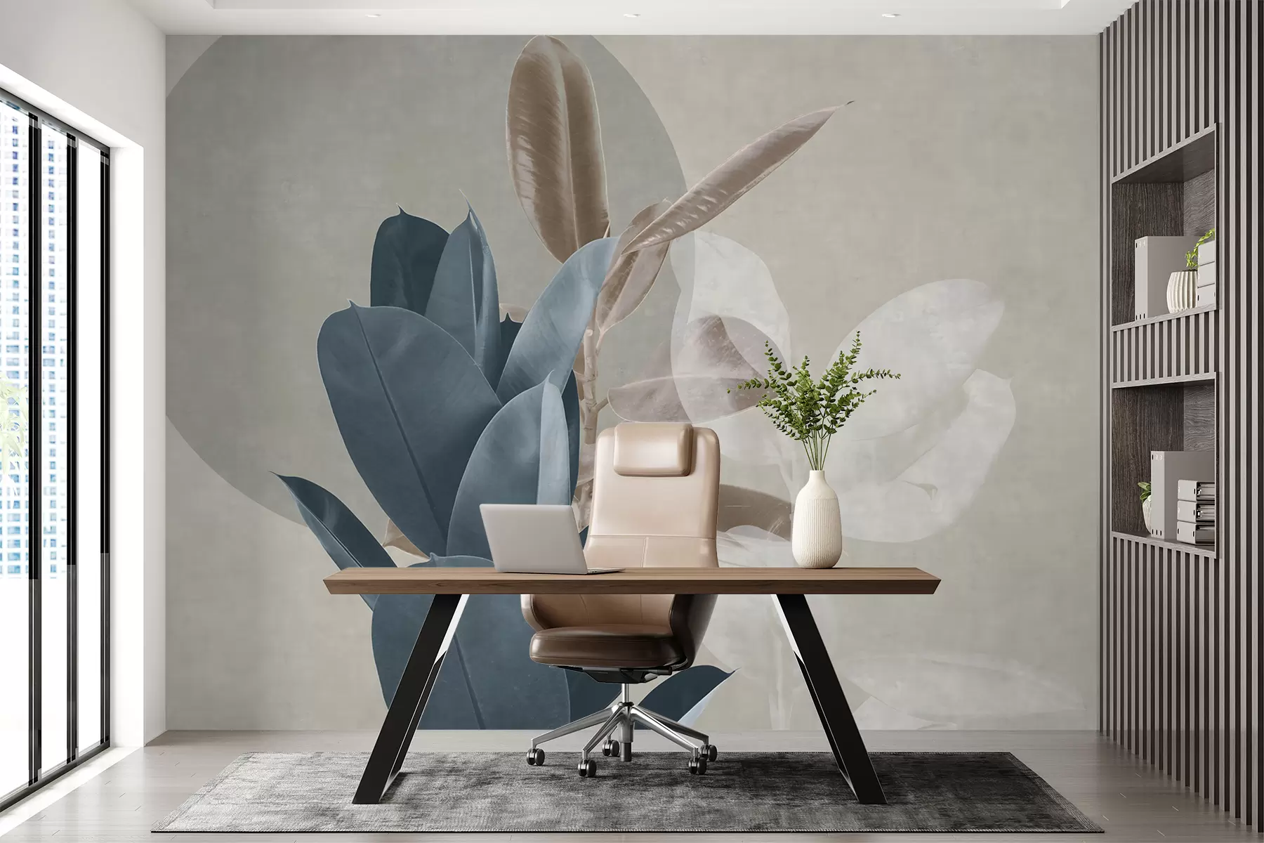 carta da parati Ficus sulla priorità bassa della parete del grunge nr. u71334