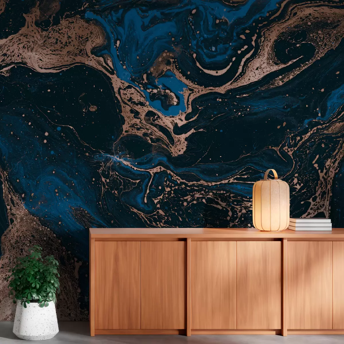 carta da parati Liquidi blu, effetto marmo nr. u71439