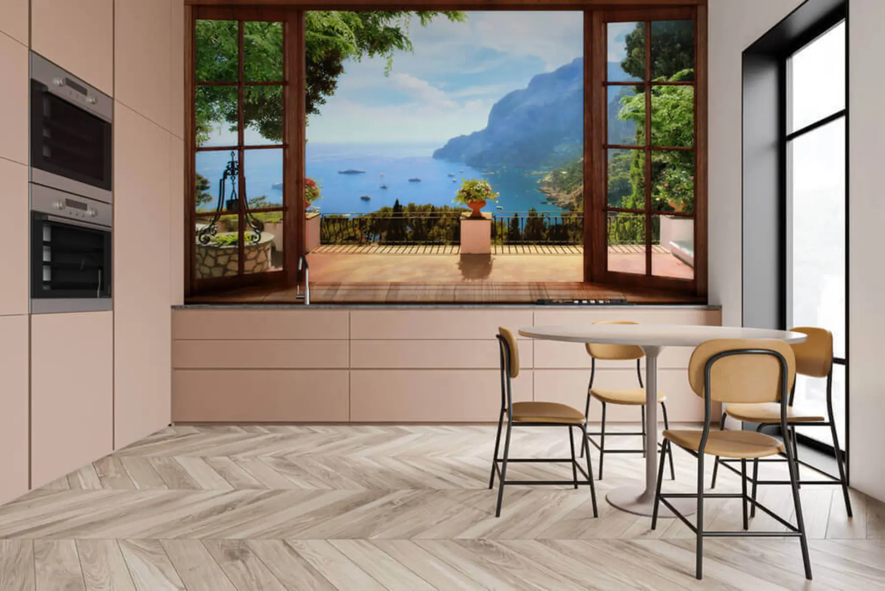 Carta da parati Finestre Acqua, cielo e nuvola