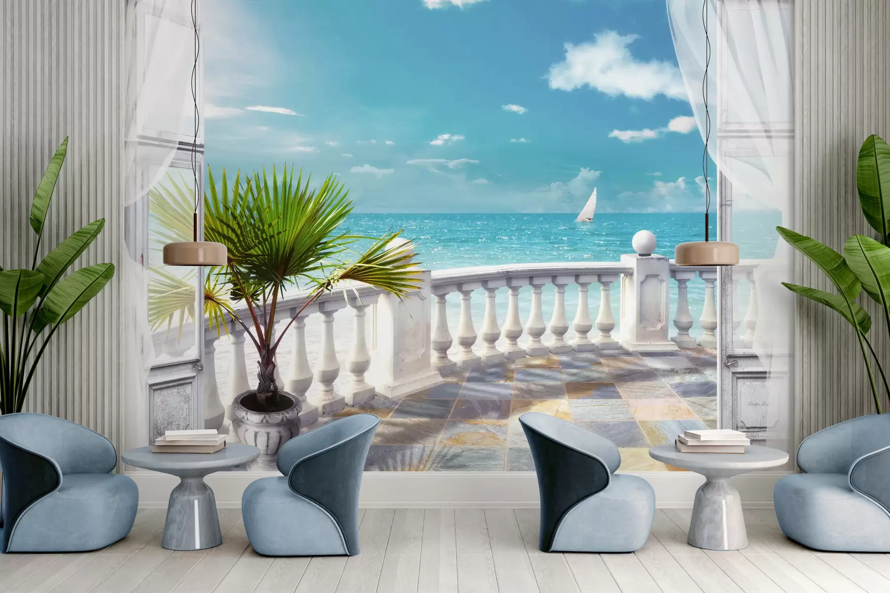 Carta da parati nature Acqua, nuvola e cielo 