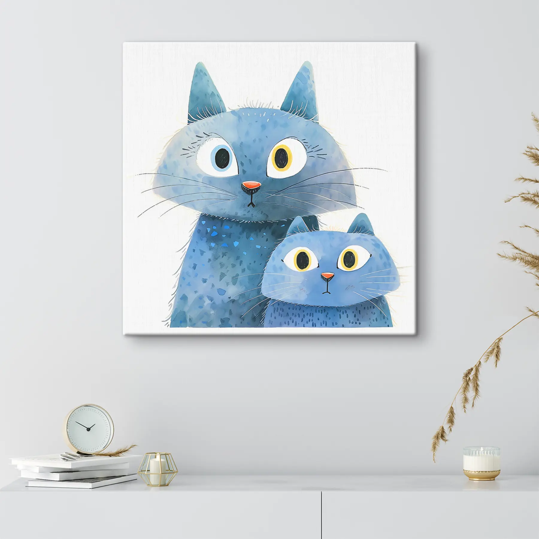 carta da parati Due curiosi gatti blu insieme nr. s37562