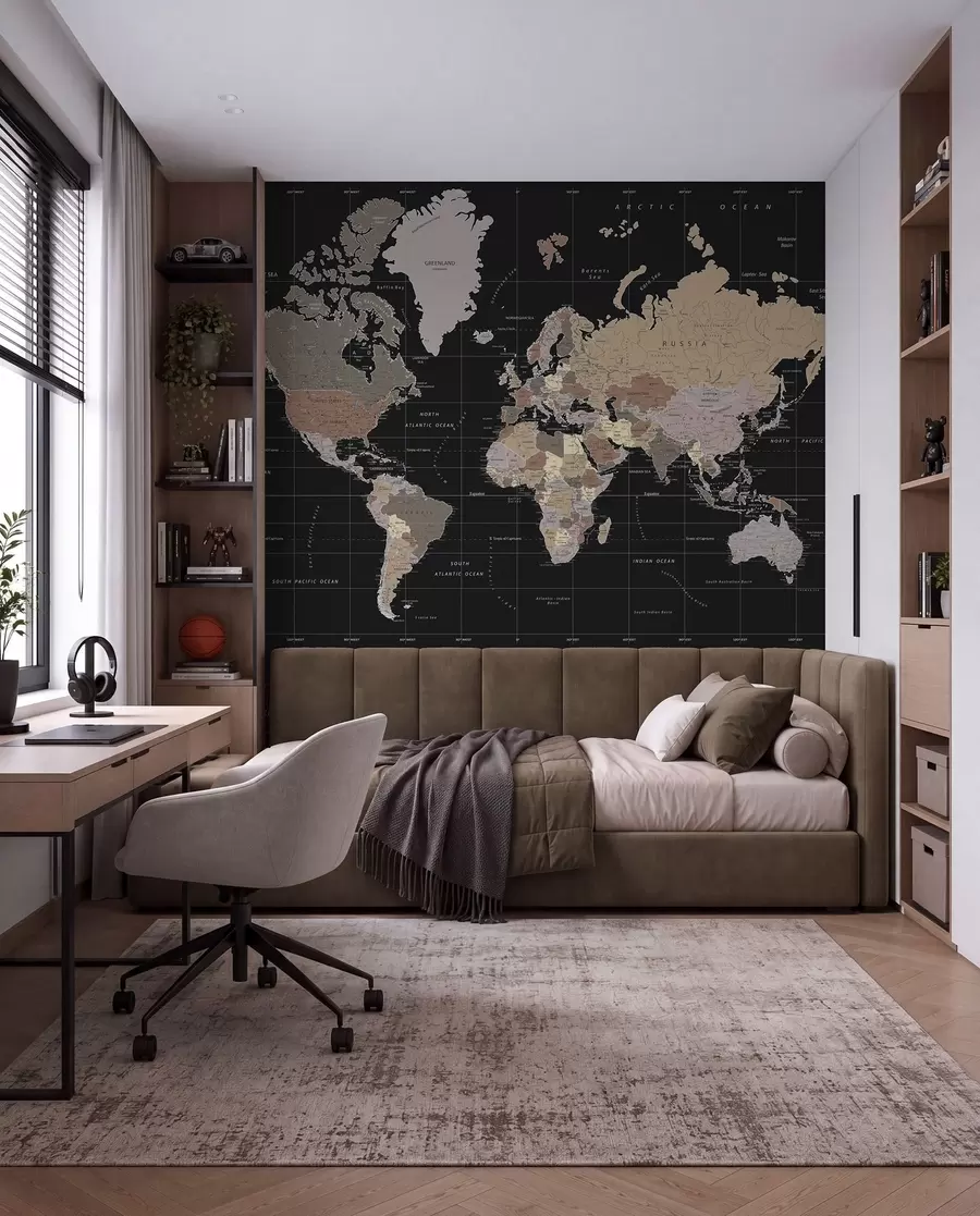 carta da parati Mappa dettagliata del mondo nr. u99477