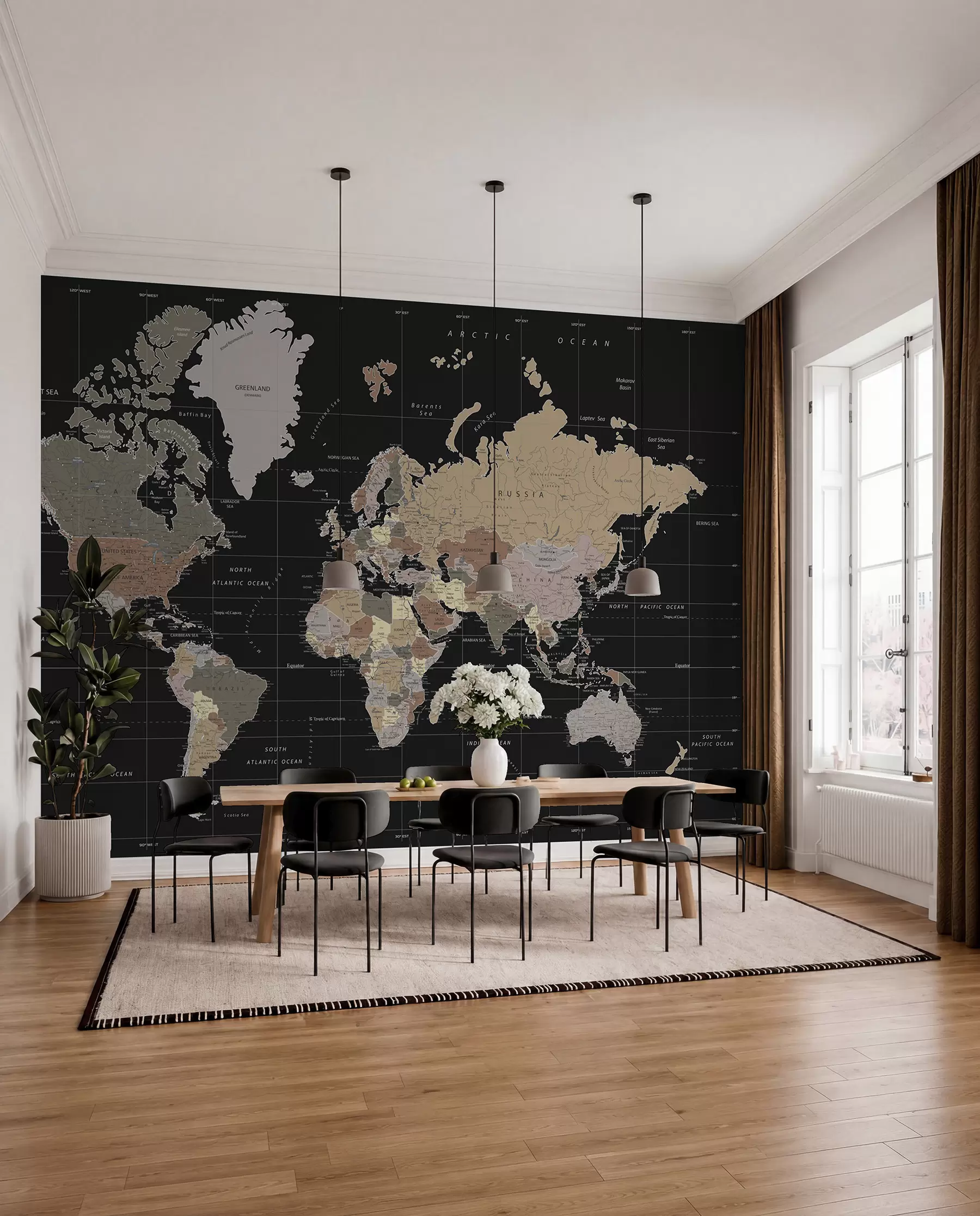 carta da parati Mappa dettagliata del mondo nr. u99477