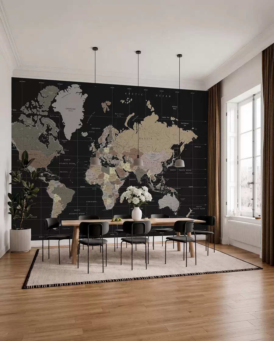 carta da parati Mappa dettagliata del mondo nr. u99477