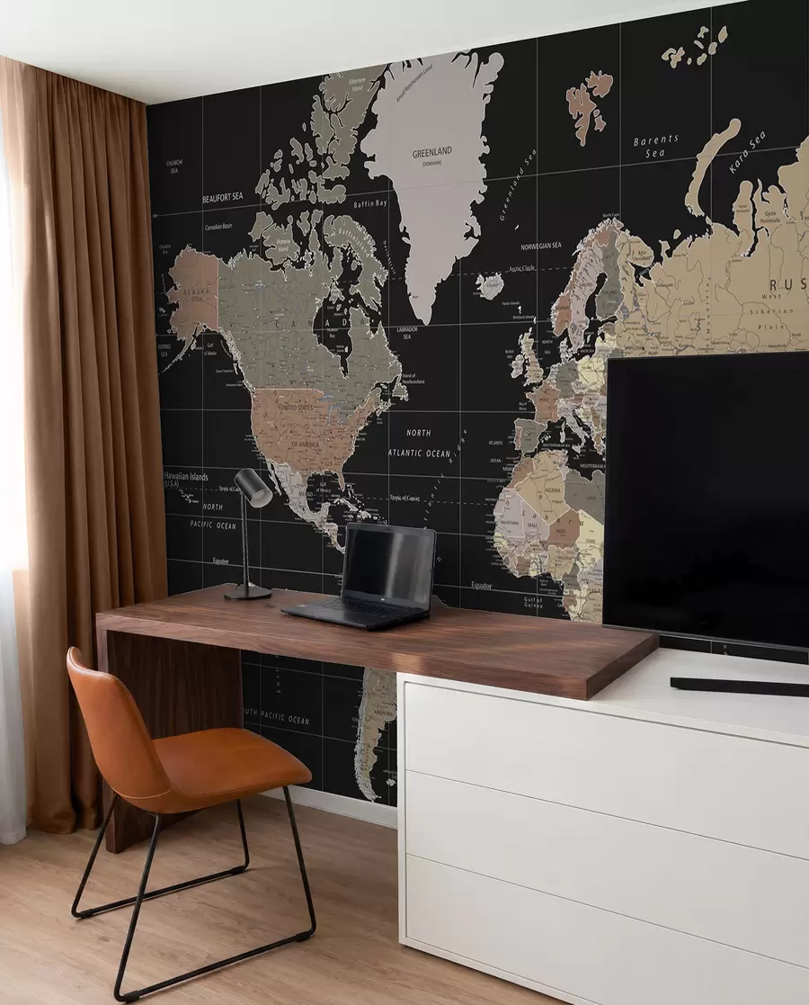 carta da parati Mappa dettagliata del mondo nr. u99477