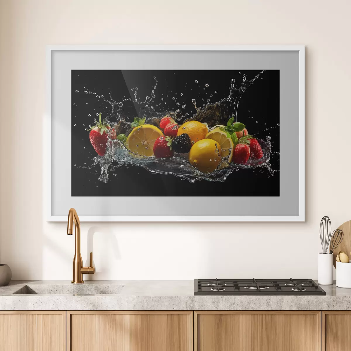 Poster Frutti che sguazzano nell'acqua rinfrescante f37044