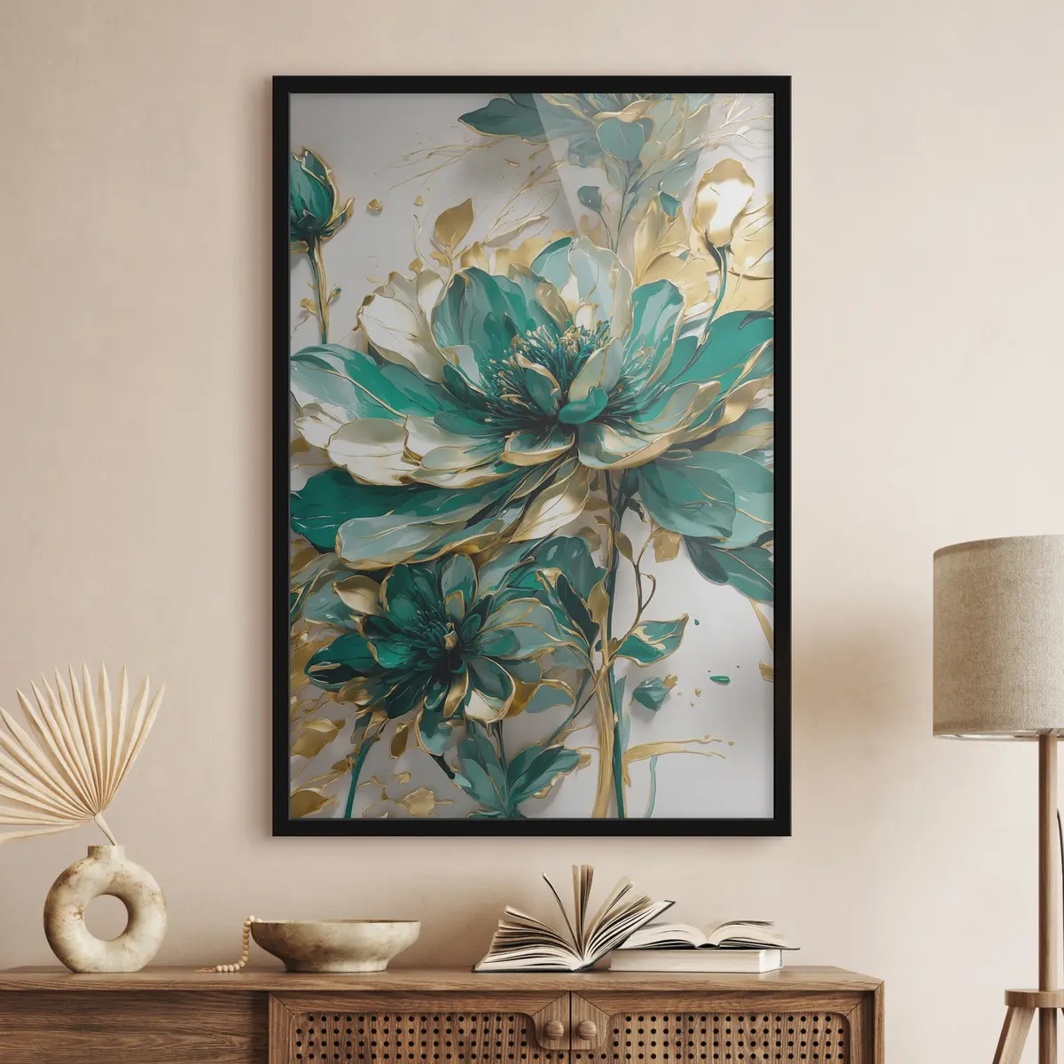Poster Fiori vivaci con accenti eleganti f37566