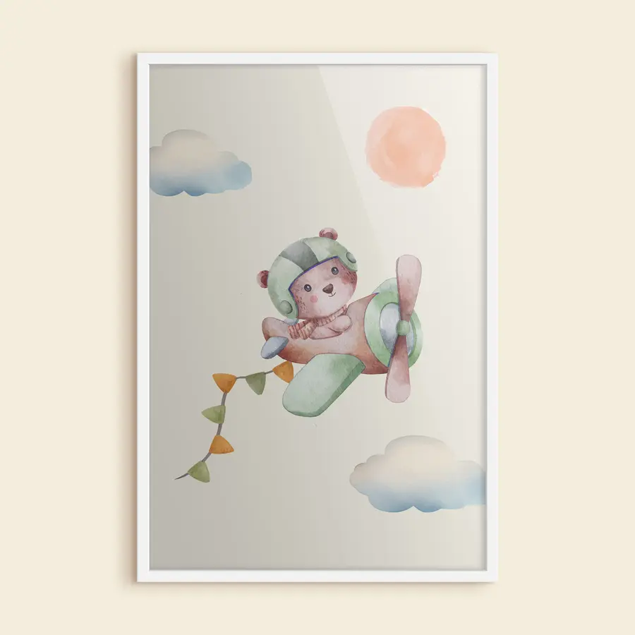 carta da parati Un orso avventuroso che vola nel cielo nr. f37916