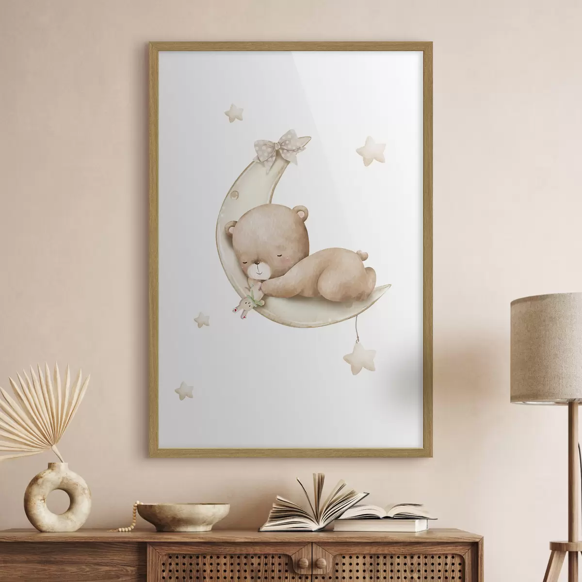 Poster Orso coccoloso che sogna sulla luna f37917