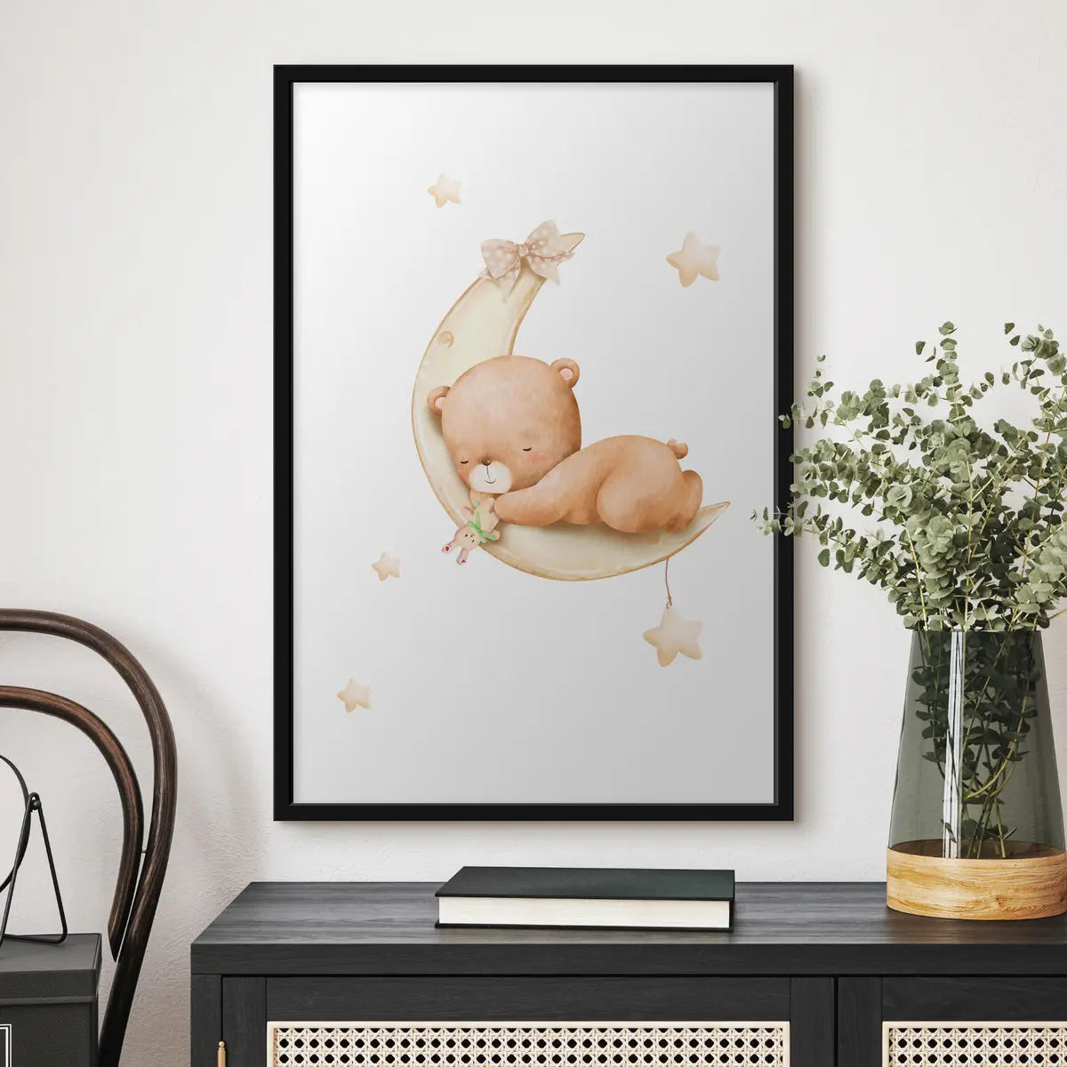 Poster Orso coccoloso che sogna sulla luna f37917