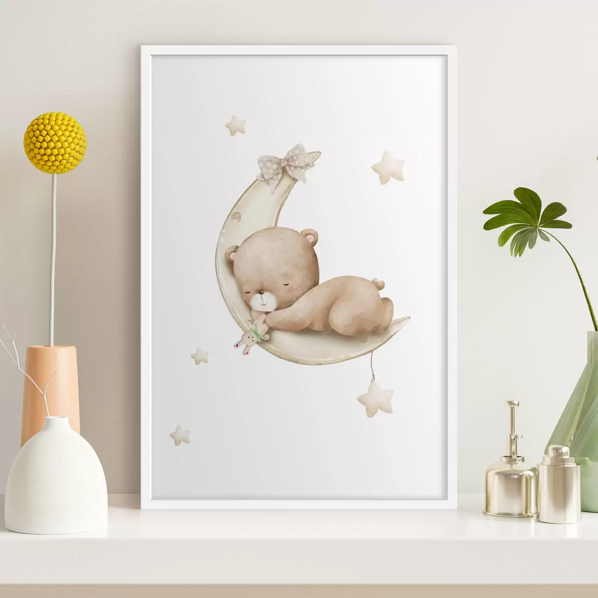 Poster Orso coccoloso che sogna sulla luna f37917