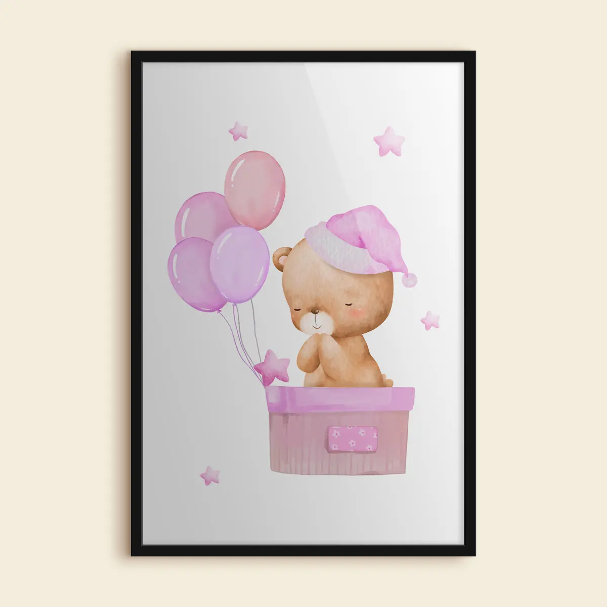 Poster Orsetto con palloncini e stelle f37918v2