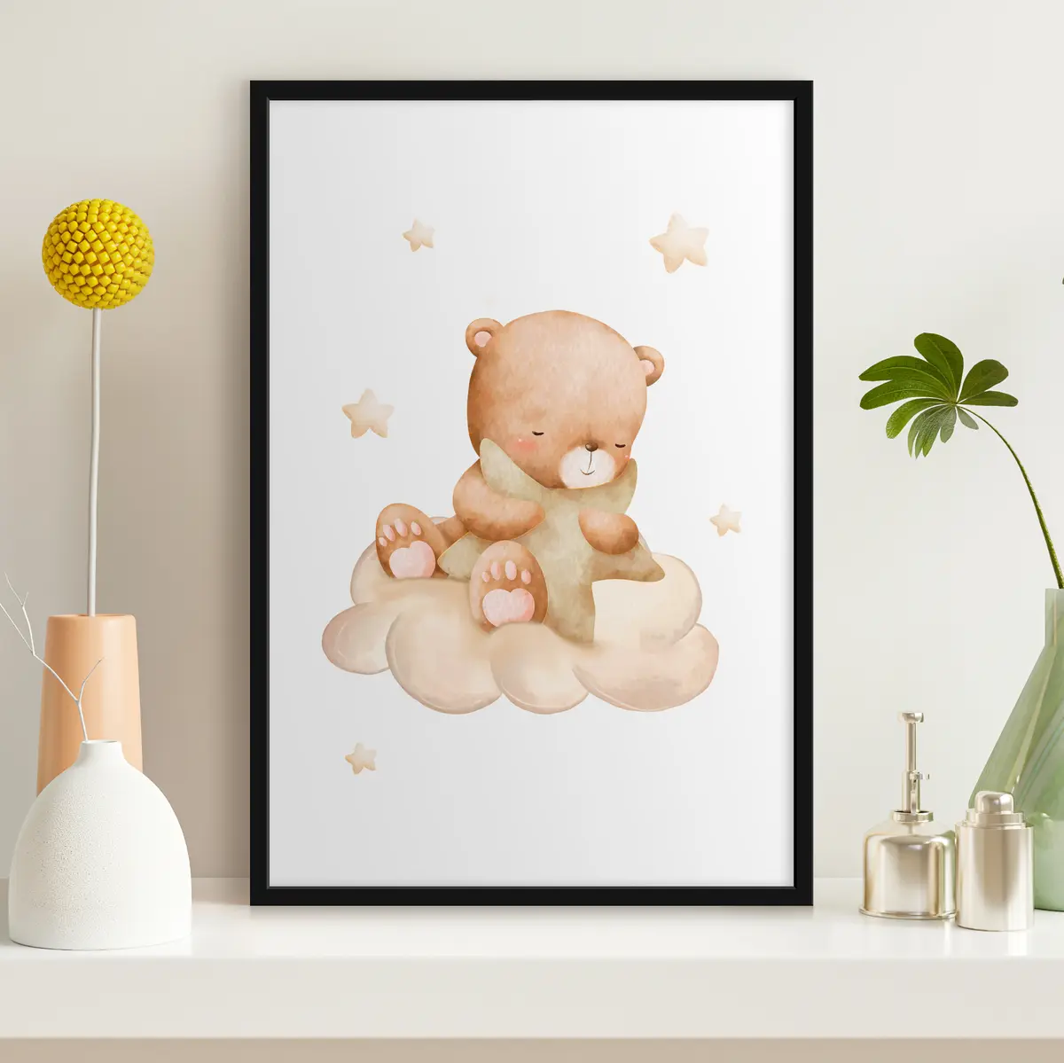Poster Orso addormentato su una soffice nuvola f37919