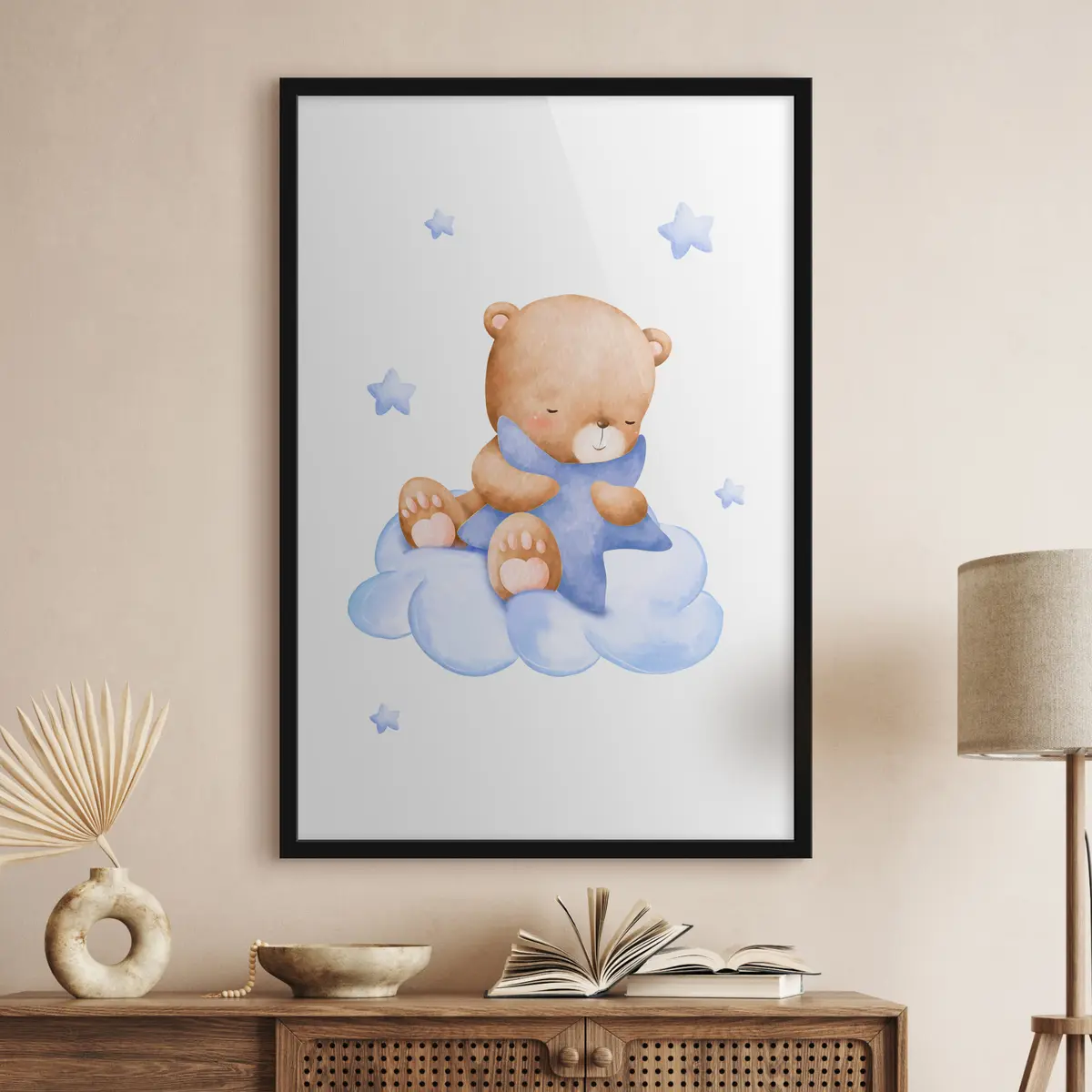 Poster Orso che sogna su una soffice nuvola f37919v1