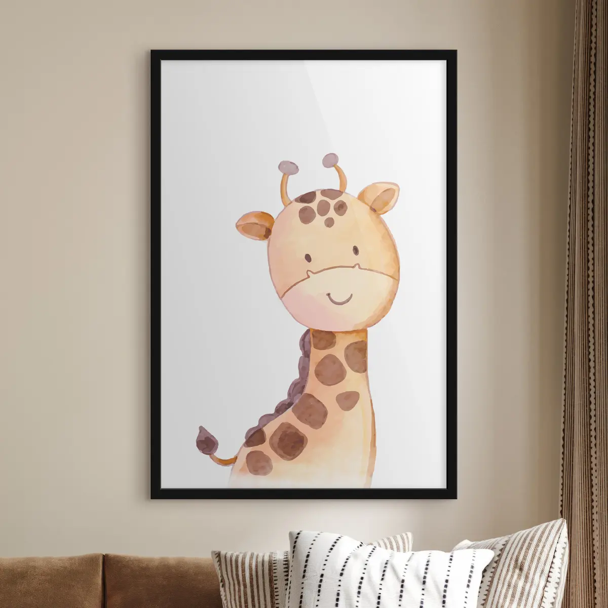Poster Simpatica giraffa con un sorriso allegro f37920