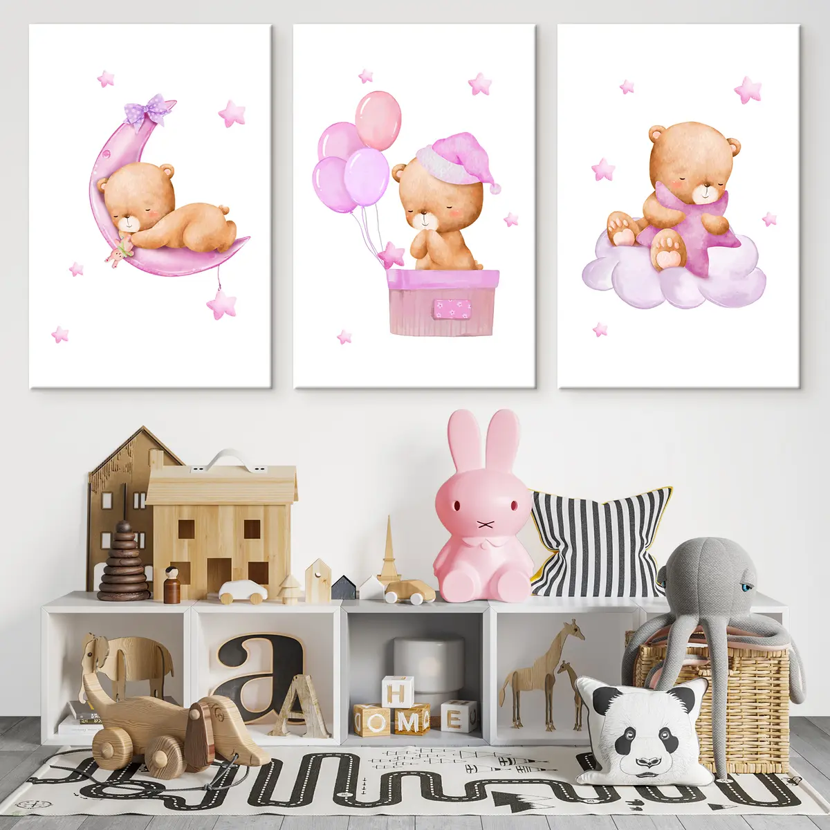 carta da parati Orsacchiotti in scene pastello da sogno nr. m00296v2