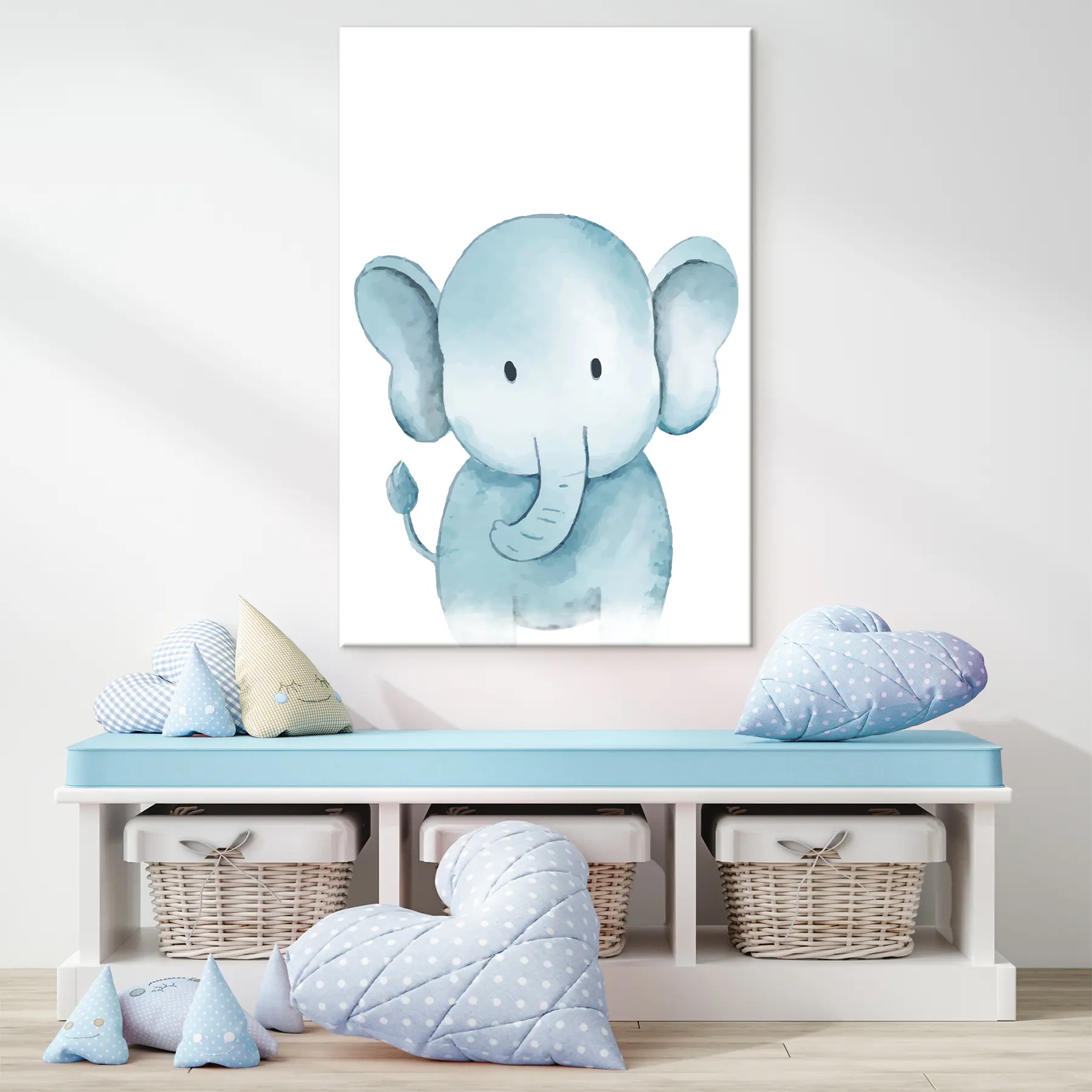 carta da parati Illustrazione di un simpatico elefante blu nr. s37922