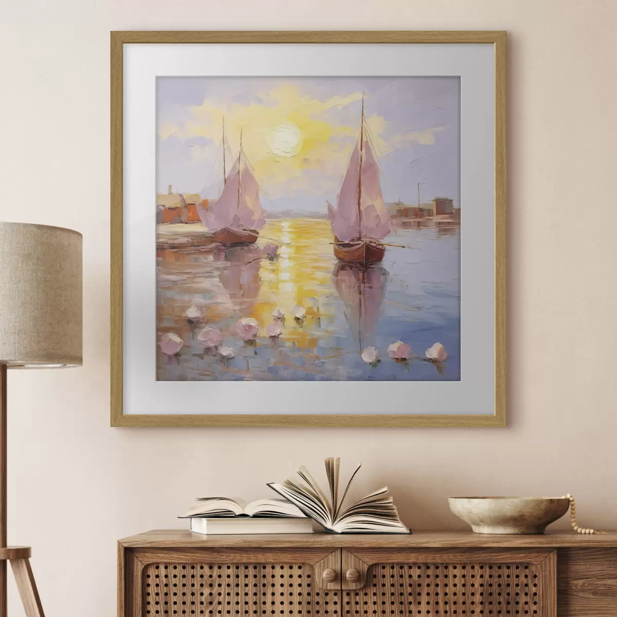 Poster Navigare in un vibrante tramonto f37881
