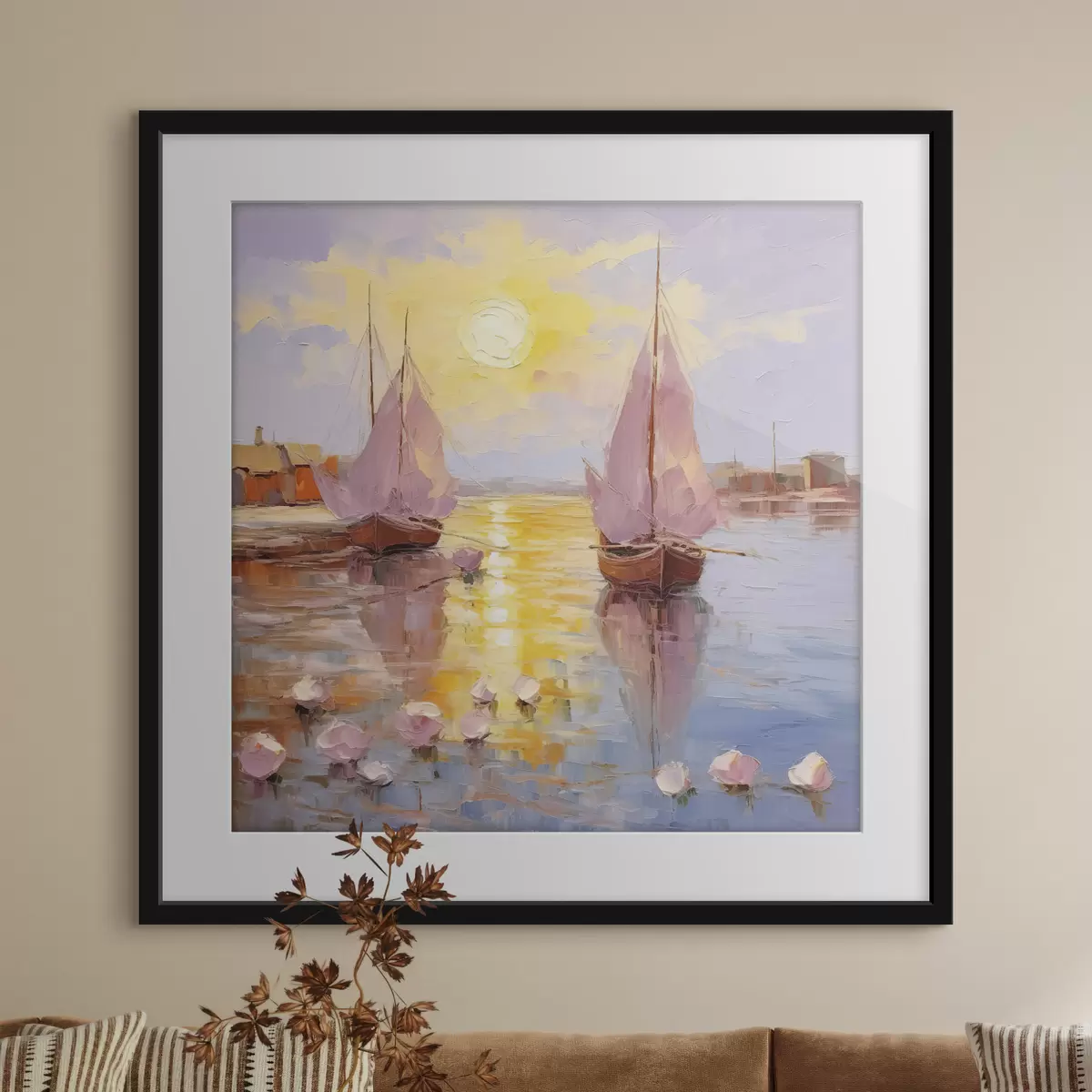 Poster Navigare in un vibrante tramonto f37881