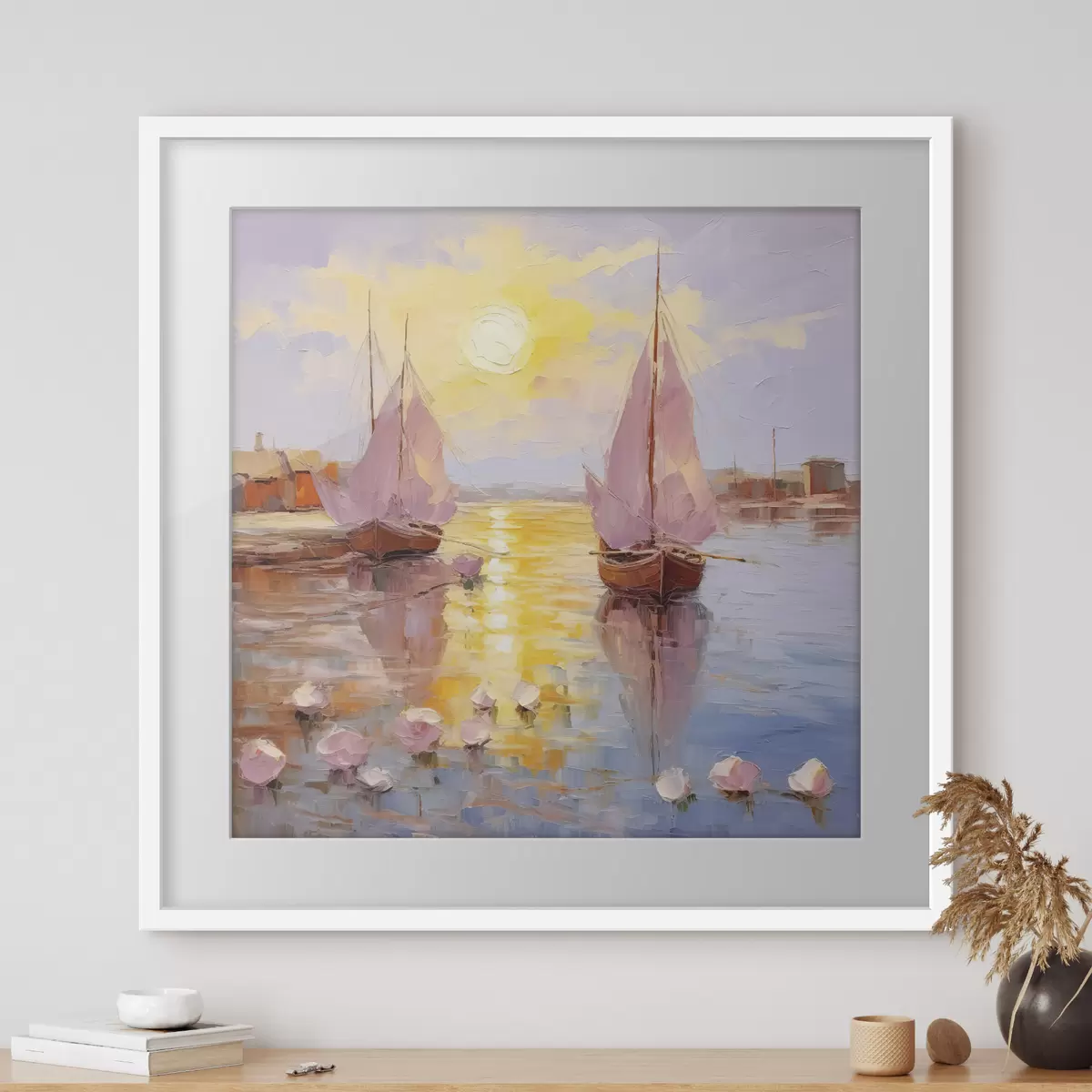 Poster Navigare in un vibrante tramonto f37881