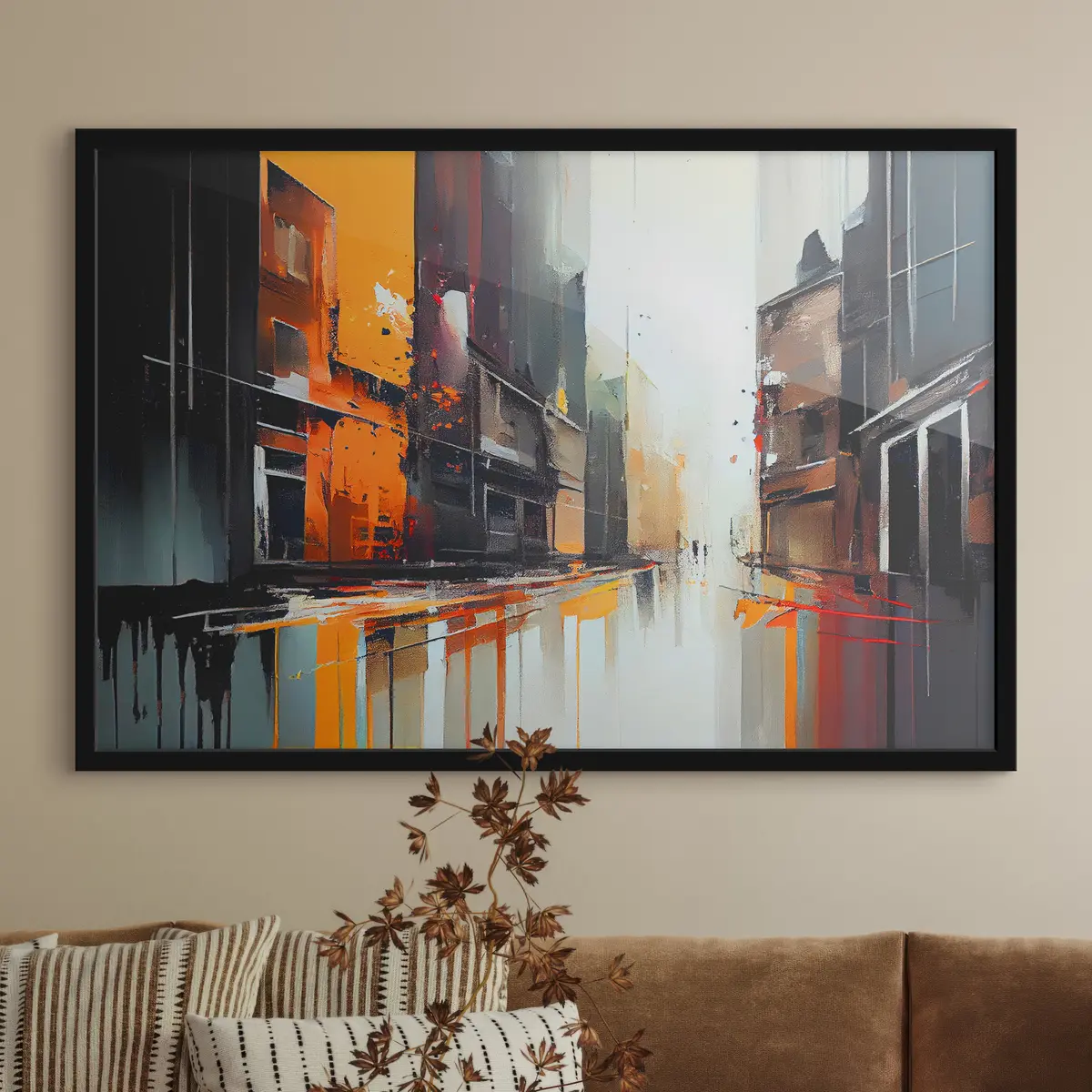 Poster Paesaggio urbano vibrante con superfici riflettenti f37899