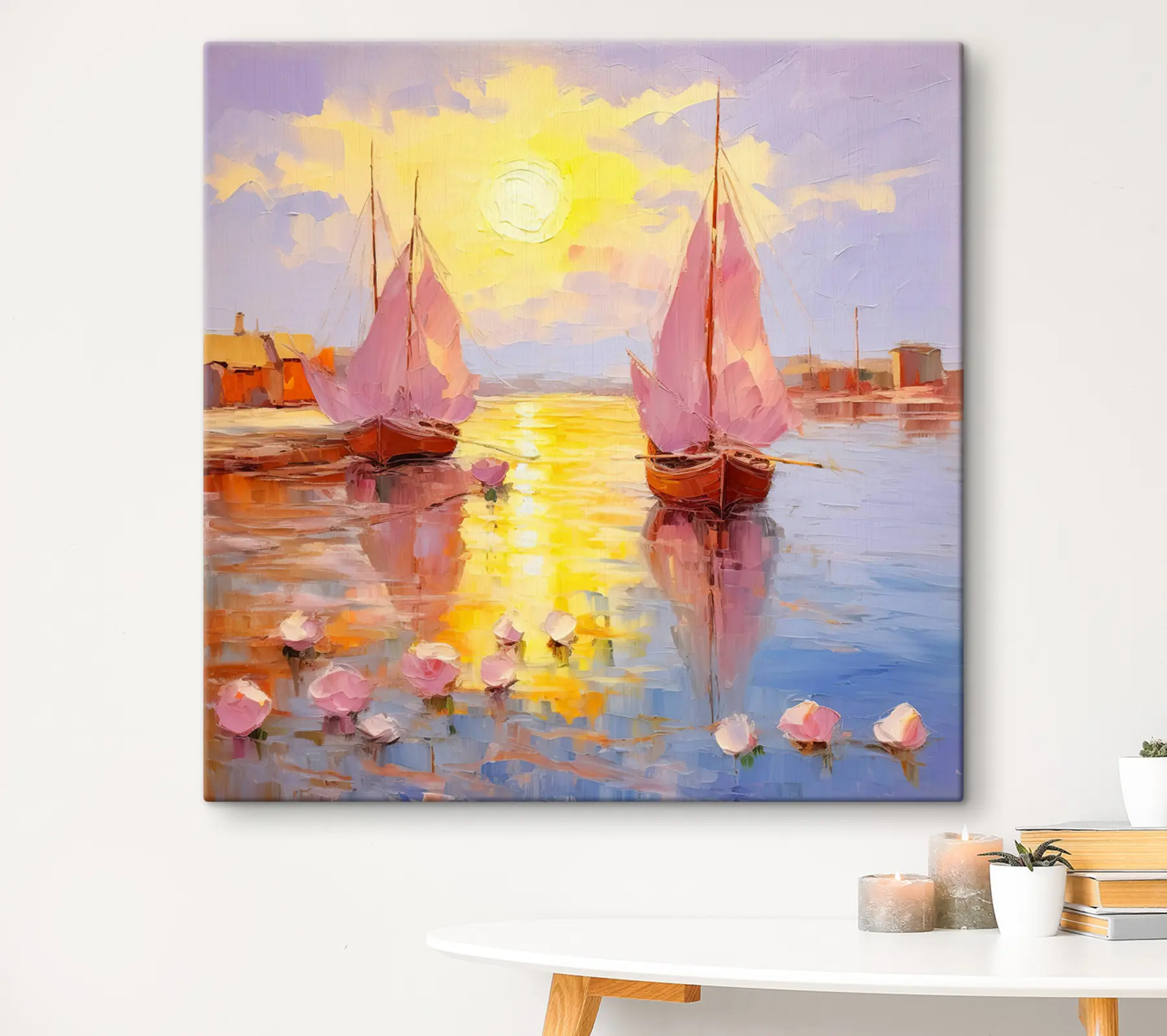 carta da parati Tramonto sereno con barche a vela nr. s37881