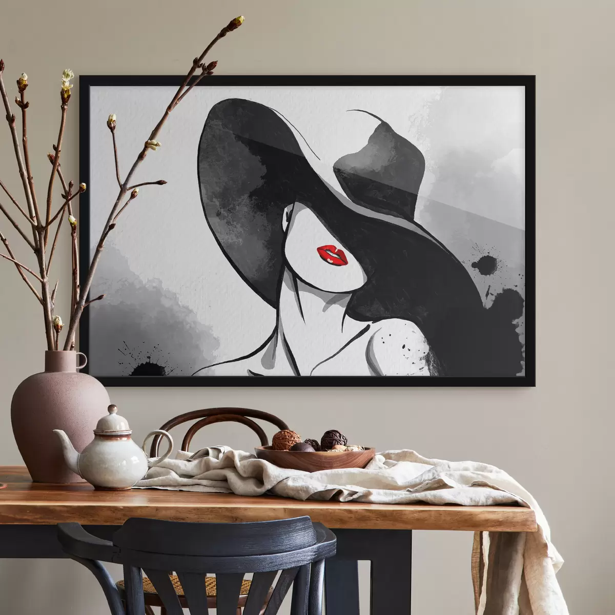 Poster Eleganza misteriosa in tonalità monocromatiche f37745