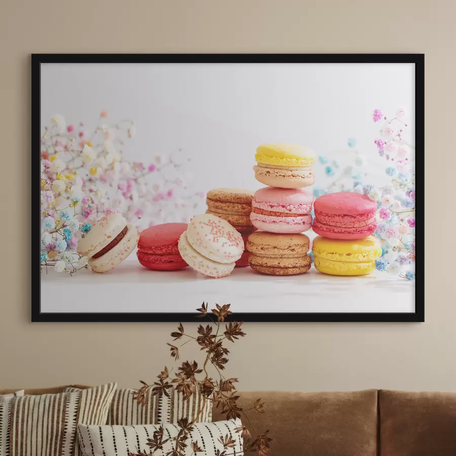 carta da parati Macarons colorati tra fiori delicati nr. f37757