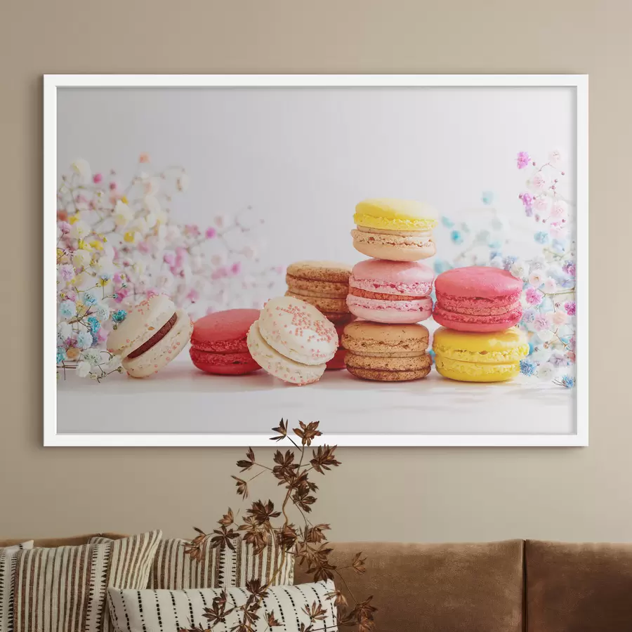 carta da parati Macarons colorati tra fiori delicati nr. f37757