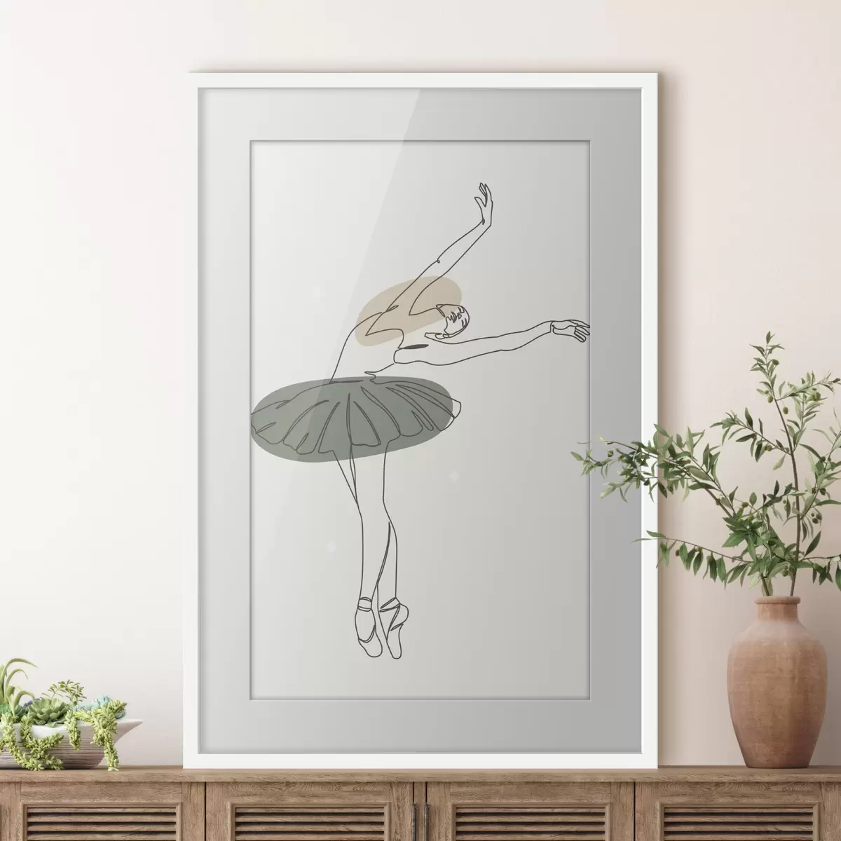 Poster Linee minimaliste boho in stile ballerina per ragazza f38076