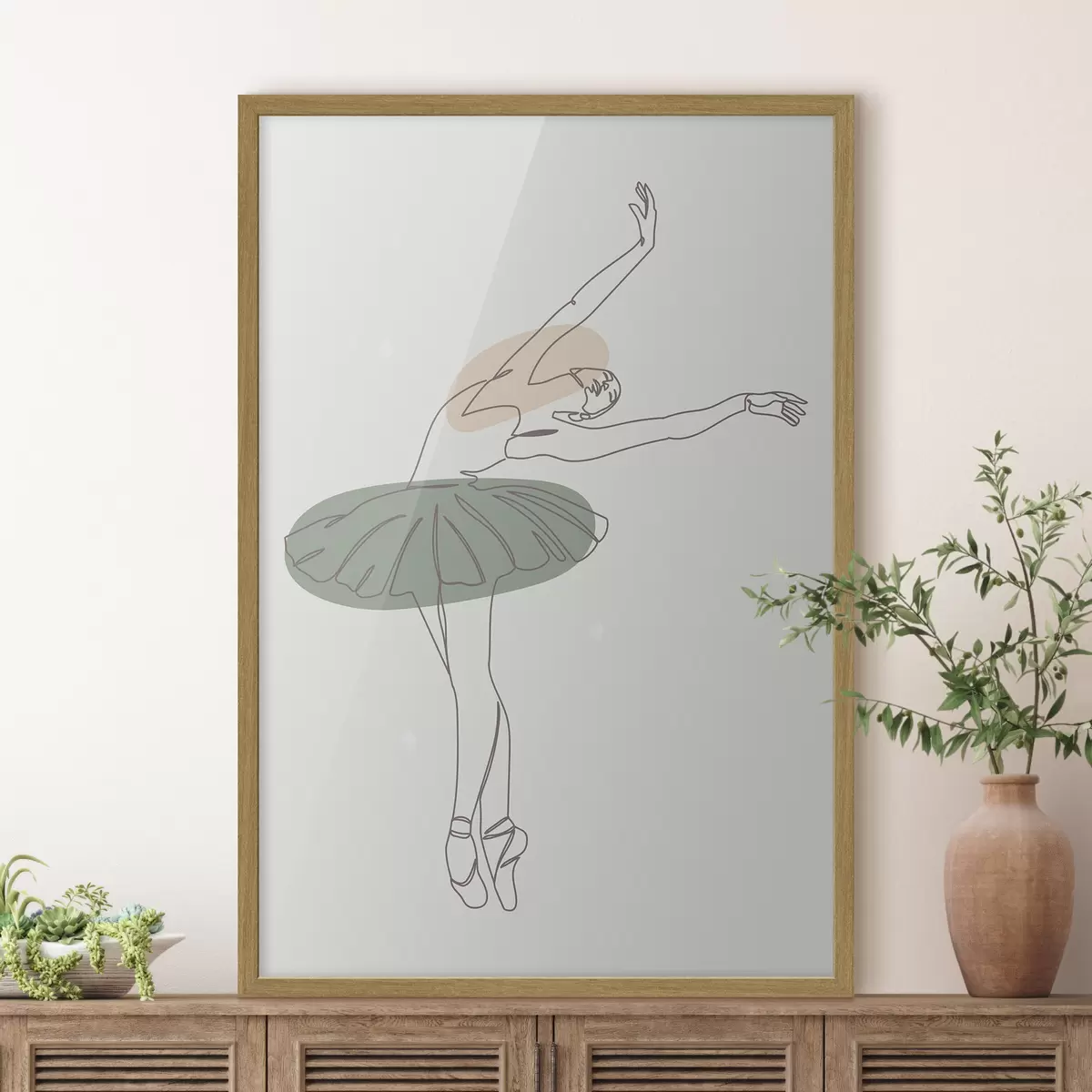 Poster Linee minimaliste boho in stile ballerina per ragazza f38076