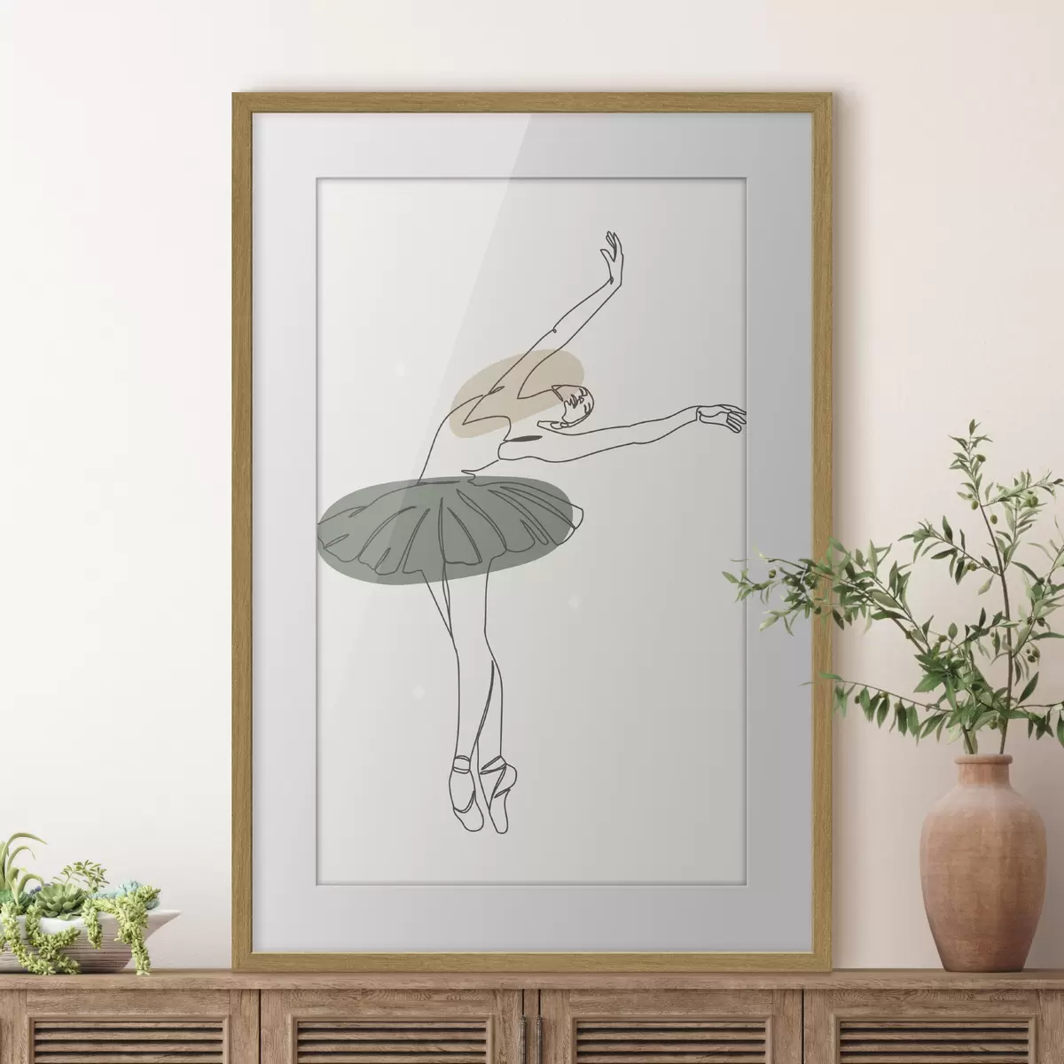 Poster Linee minimaliste boho in stile ballerina per ragazza f38076