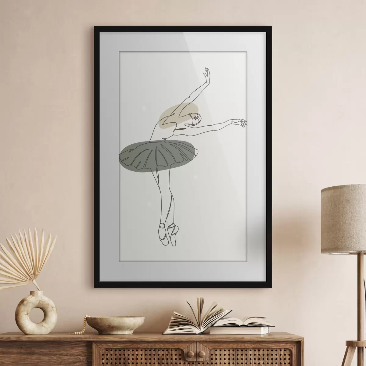 Poster Linee minimaliste boho in stile ballerina per ragazza f38076