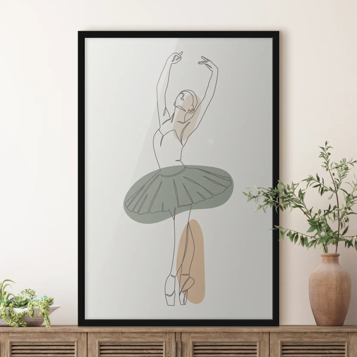 Poster Linee minimaliste boho in stile ballerina per ragazza f38079
