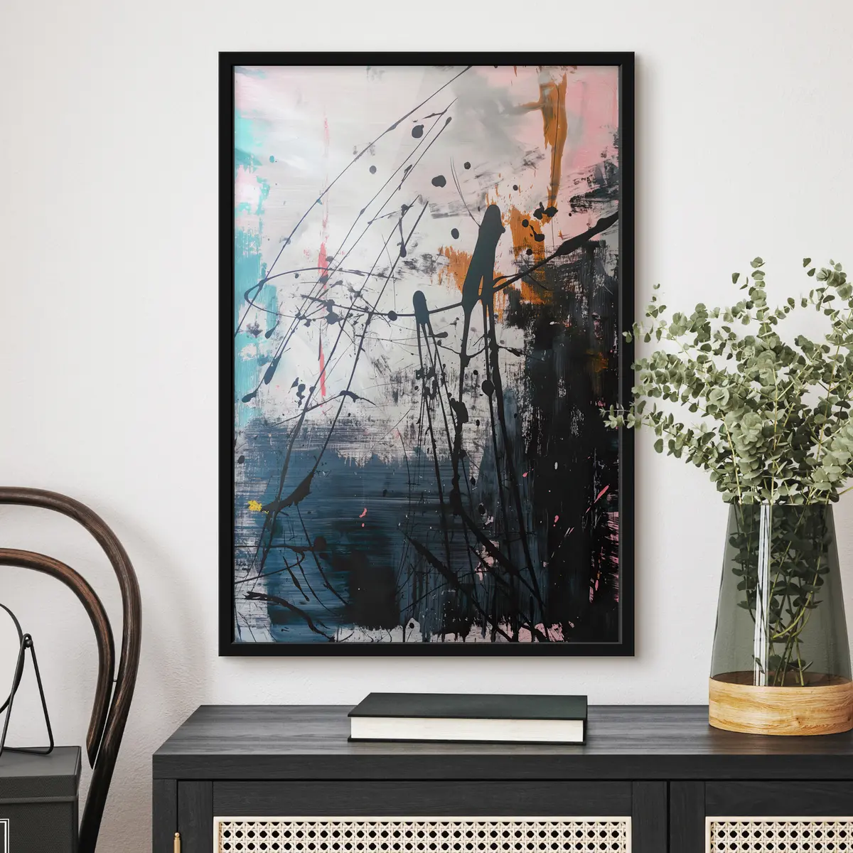 Poster Spruzzi di vernice astratta in stile grunge f38165