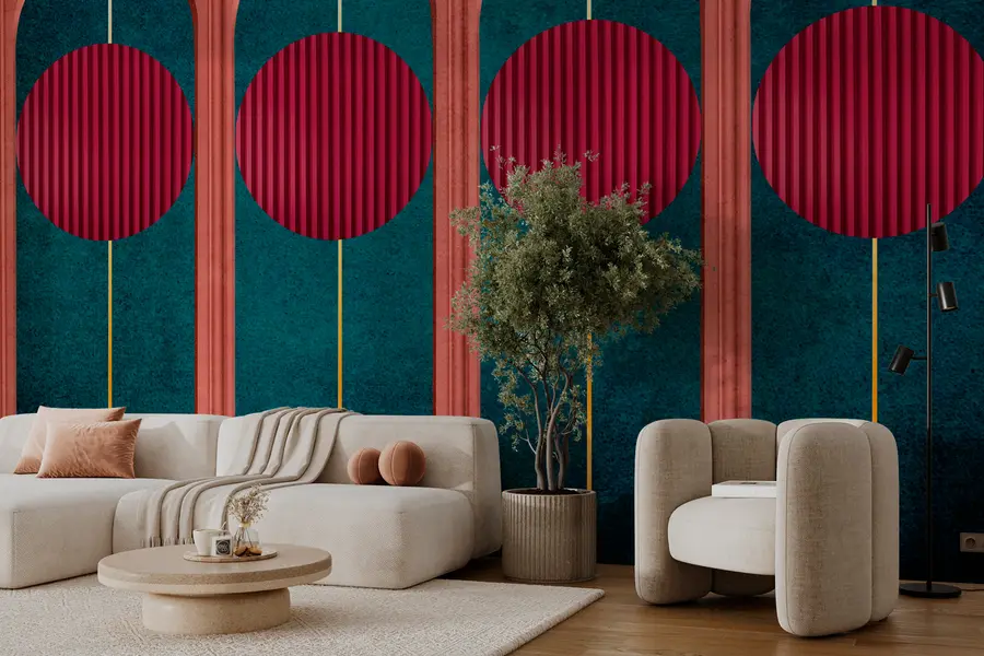 carta da parati Arco decorativo in stile minimalista moderno, elementi strutturati nr. w00388