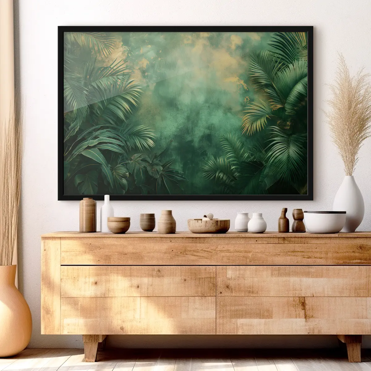 Poster Cespugli tropicali in stile grunge f38086