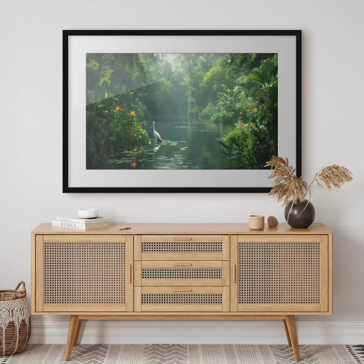 Poster Lago nella foresta tropicale f38091