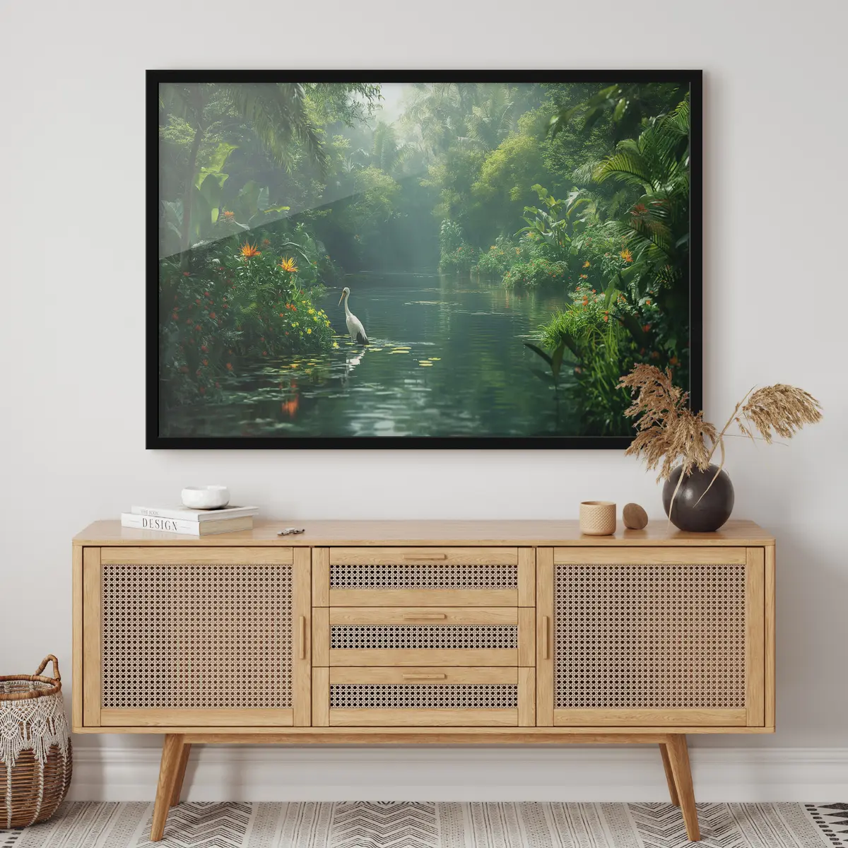 Poster Lago nella foresta tropicale f38091