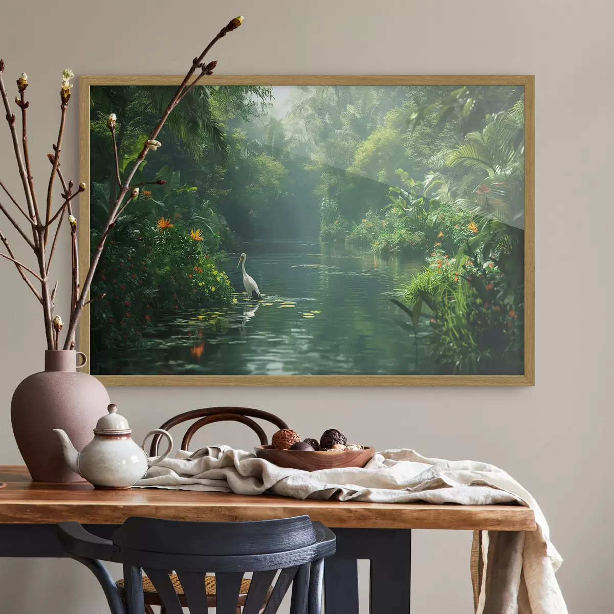 Poster Lago nella foresta tropicale f38091