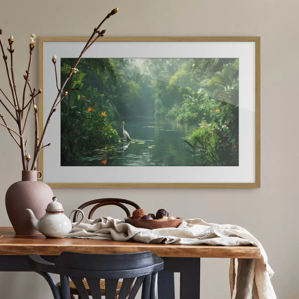 Poster Lago nella foresta tropicale f38091
