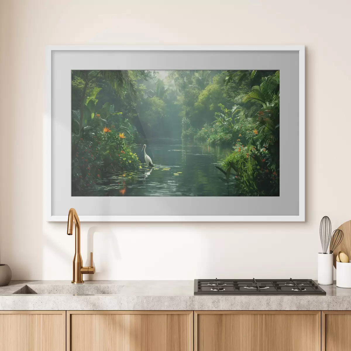 Poster Lago nella foresta tropicale f38091