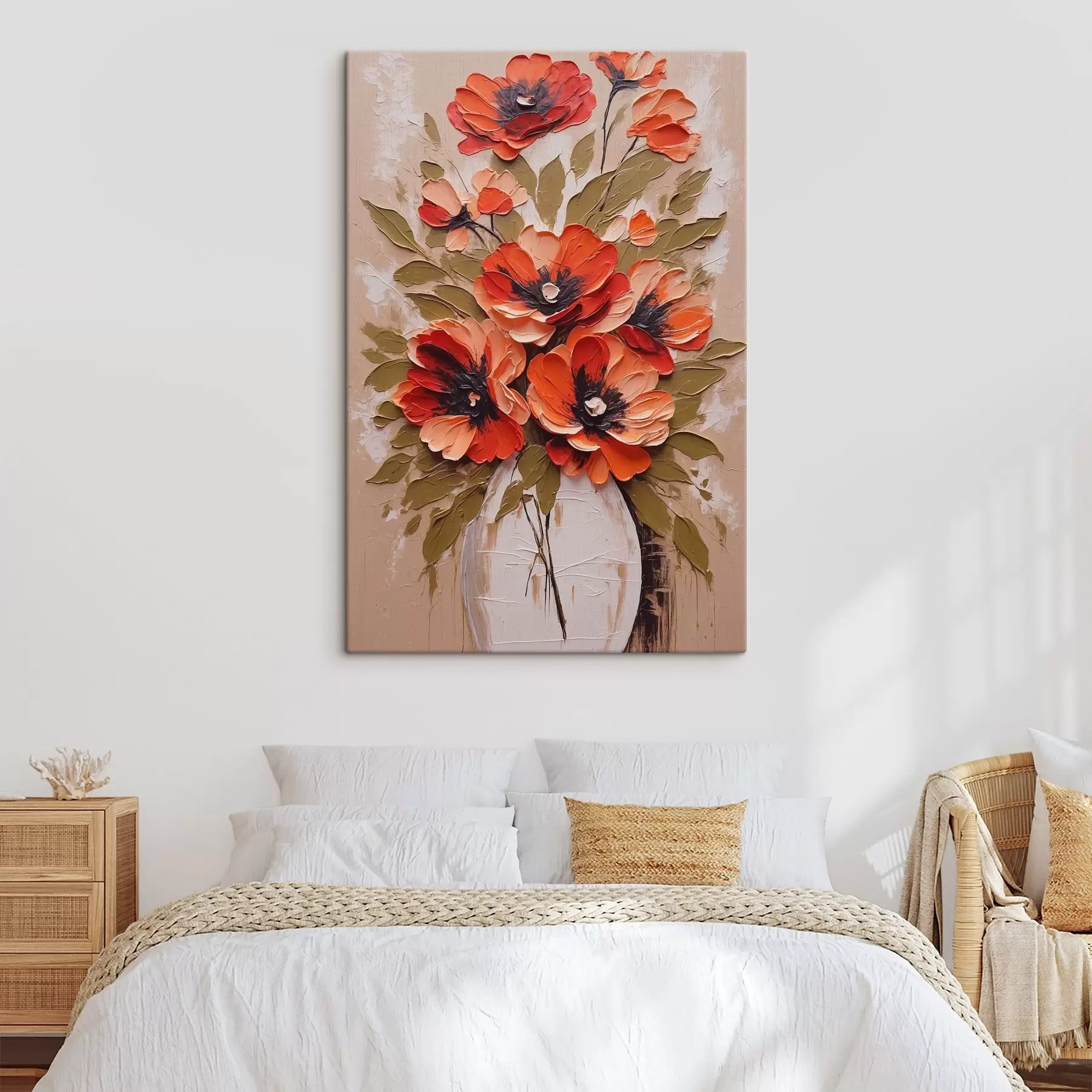 carta da parati Fiori in vaso bianco su sfondo rosa nr. s38176