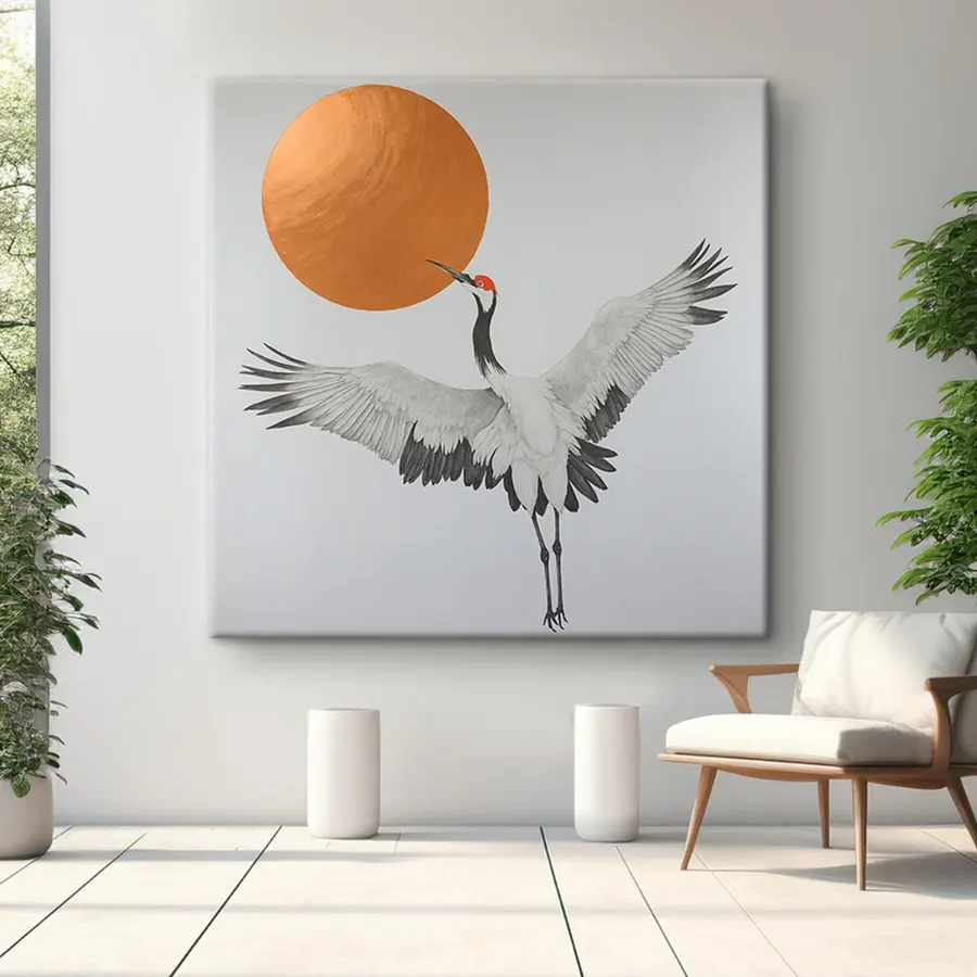 carta da parati Gru che vola verso il sole nr. s38195