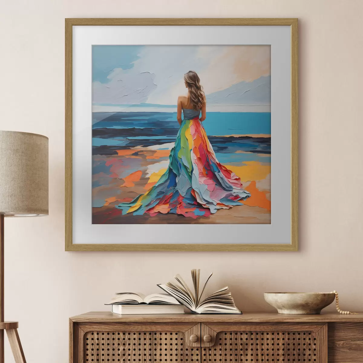 Poster Donna in riva al mare f38171